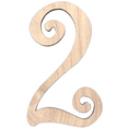 thumbnail image 1 of Krafty Supply - 12" Tall Birch Number 2 | 1/4" Birch Plywood | Curlz | Wooden Craft Numbers, 1 of 2