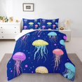 thumbnail image 1 of Erosebridal Colorful Jellyfish Bedding Twin Comforter Set, Cartoon Ocean Animal Down Comforter, Reversible 2-Piece, 1 of 8