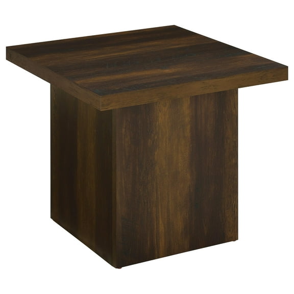 Devar Square Engineered Wood Side End Table Dark Pine