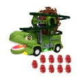 thumbnail image 1 of Pista de carreras de dinosaurios de juguete con música y luz, juguete educativo interactivo para interiores, camión de juguete para niños pequeños, 9 dinosaurios pequeños, 1 of 8