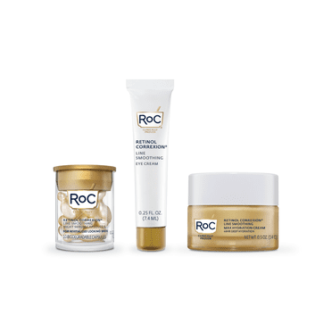 RoC® Retinol Starter Set, 0.5 oz Eye Cream, 30 Night Serum Capsules, 1.7 oz Moisturizer