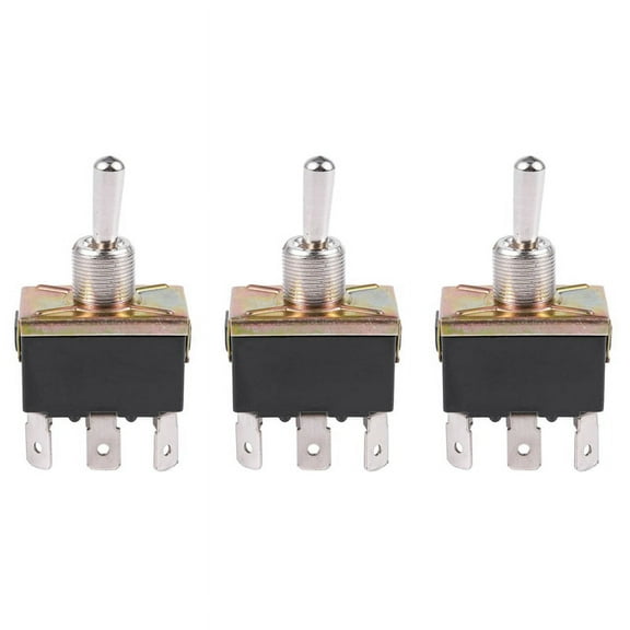 3X AC 250V/10A 125V/15A DPDT 3 Position ON//ON 6 Pins Toggle Switch Black Silver