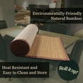 thumbnail image 3 of BambooMN Bamboo Slats Placemat with Fabric Border - Solid Color Print - 18" x 13" - Brown, 8 pcs, 3 of 6