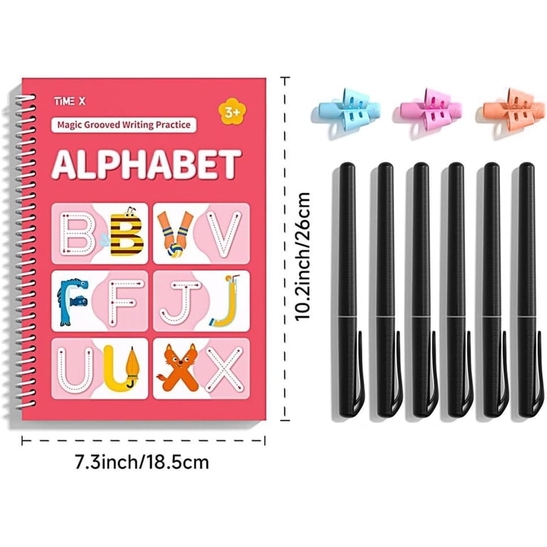 Timetome Magic Grooved Handwriting Practice Books, 6-Book Set for
