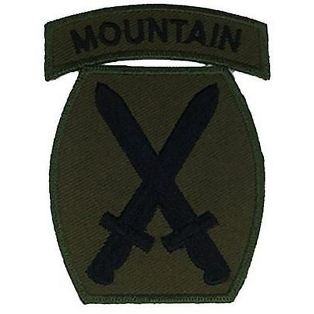 US ARMY TENTH 10TH MOUNTAIN DIVISION PATCH OD OLIVE DRAB GREEN CLIMB TO