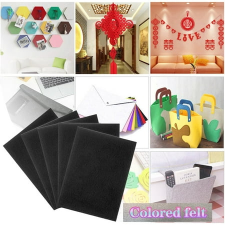 5 Pack Stiff Craft Felt Sheets 9 x 12 Inch Assorted Color Felt Fabric for DIY Crafts Sewing and Crafting Projects 3mm Thick Black 5 Pack Stiff Craft Felt Sheets 9 x 12 Inch Assorted Color Felt Fabric for DIY Crafts Sewing and Crafting Projects 3mm Thick Black