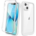 thumbnail image 1 of IBAOLE Designed for iPhone 13 Case, Full Body Rugged Case with Built-in Touch Sensitive Anti-Scratch Screen Protector, Soft TPU Bumper Case for iPhone 13 6.1" (Pearl Pink)Creamy-White, 1 of 7