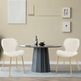 thumbnail image 3 of CangLong Mid Century Modern Leisure Upholstered Metal Legs for Kitchen Living Room Dining Chair,Set of 2, Fleece White, 3 of 6