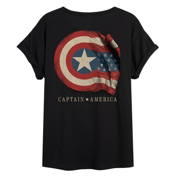 Marvel - Captain America Flag Pastel - Women's Oversized Graphic T-Shirt
