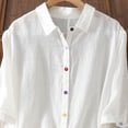 thumbnail image 5 of FDGIU 2026 Summer Women's Henley Tunic Shirt Dress, Half Sleeve Casual Loose Blouse with Buttons, 5 of 7