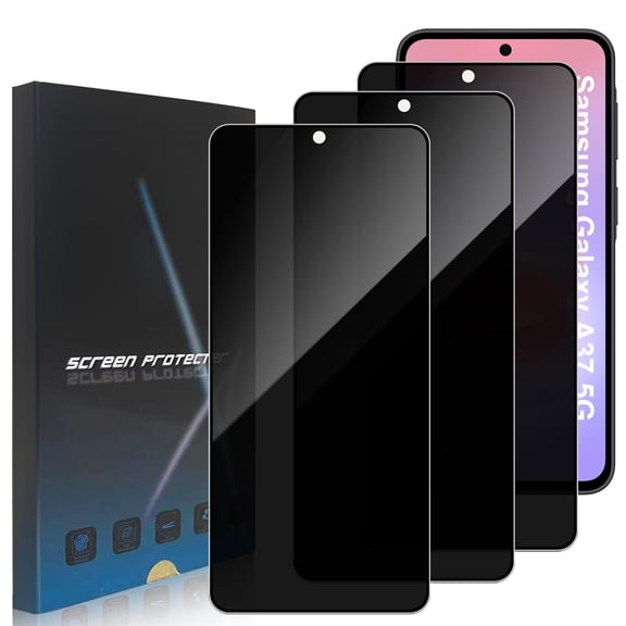 ZYQEEE Privacy Screen Protector Tempered Glass for Samsung Galaxy A37 5G - Scratch Resistant Protective Film - Easy Installation Edge to Edge Protection - Bubble Free