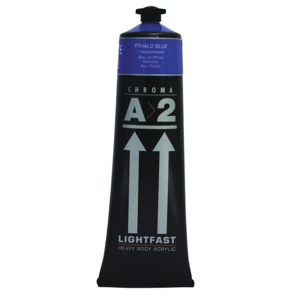 Chroma A>2 Lightfast Heavy Body Acrylic Paint, 4 Ounces, Phthalo Blue