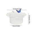 thumbnail image 3 of Ruffled Rim Clear Glass Dessert Bowl,Butterfly Decor Fruit Salad Ice Cream Cup,Vertical Stripe Transparent Glass Bowl for Yogurt Pudding Parfait,Home Breakfast Dessert Blue, 3 of 6