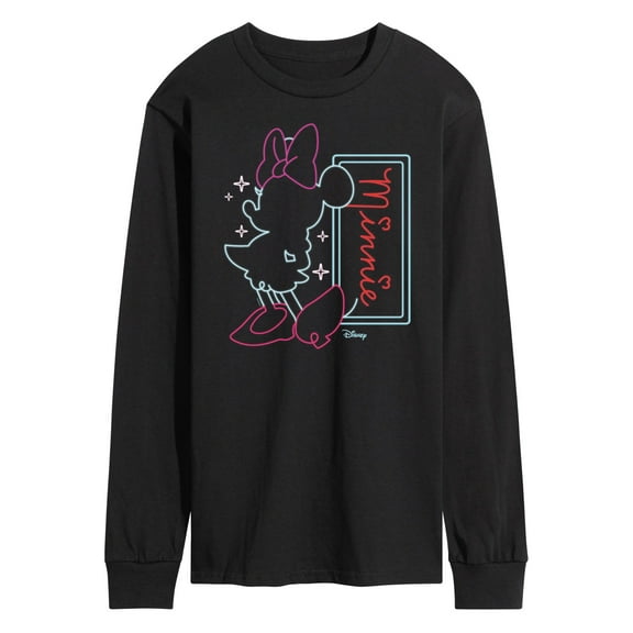 Disney - Minnie Mouse - Highlight Outline of Minnie - Men's Long Sleeve T-Shirt