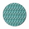 thumbnail image 1 of Geometric Mouse Pad for Computers, Contemporary Abstract Design Triangles Forming Diamonds Aztec Folk, Round Non-Slip Thick Rubber Modern Mousepad, 8" Round, Teal Turquoise Slate Blue, by Ambesonne, 1 of 2