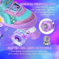thumbnail image 3 of Patines de ruedas con diseño de unicornio arcoíris para niñas de 5 a 8 años, 4, 5, 6, 7, patines cuádruples ajustables de 4 tamaños con todas las ruedas iluminadas, el mejor regalo de cumpleaños para, 3 of 7