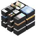 thumbnail image 1 of Organizador de cajones SpaceAid para ropa, paquete de 18 (negro), 1 of 6