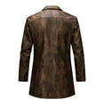 thumbnail image 5 of LpwkSSA Leather Jacket Men Long Sleeve Motorcycle Casual Fashion Coats Zip Up Turndown Collar Club Jacket Men with Pocket Brown S, 5 of 9