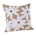 thumbnail image 5 of Fennco Styles Poinsettia Holiday Flower Design Cotton Jute Throw Pillow 18"W x 18"L, 5 of 5
