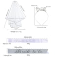 thumbnail image 6 of Yoyauz Bride to Be Set, Set of 3 Bride to Be Belt and Headband, Tiara and Shoulder Long Veil Bachelorette Party Supplies Bridal Shower Decoration Accessories, Set of 3 Bridal Veils, 6 of 6