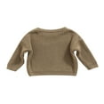 thumbnail image 3 of Infant Baby Girl Boy Knit Sweater Solid Color Oversized Crewneck Warm Pullover Sweatshrit Fall Winter Tops, 3 of 6