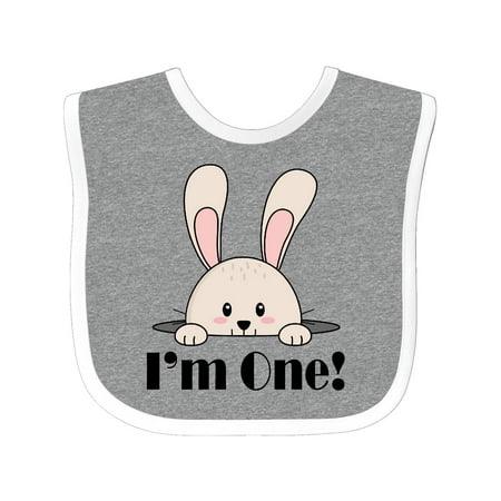 

Inktastic First Birthday Baby Bunny 1 Year Old Gift Baby Boy or Baby Girl Bib
