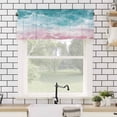 thumbnail image 4 of Turquoise Pink Ombre Valances for Windows Abstract Coastal Ocean Waves Gradient Rod Pocket Curtain Valance Window Treatment Short Curtains for Kitchen Living Room, 60"x18", 4 of 5