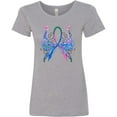 thumbnail image 3 of Inktastic Thyroid Cancer Awareness with Butterfly Ribbon Words Women's T-Shirt, 3 of 5