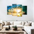 thumbnail image 3 of Elephant Stock Dynamic Ocean Wave Wall Art - Horizontal Multi Panel Canvas - Living Room Wall Decor - Beach Multi Panel - Orange And Teal Decor - 75" x 48", 3 of 8