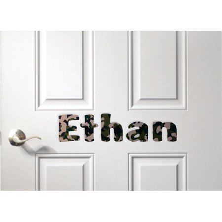 Personalized Name Vinyl Decal Sticker Custom Initial Wall Art Personalization Decor Sticker Camo Camouflage Print Pattern Boy Girl Hunter Hunting 4 Inches X 10 Inches