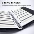 thumbnail image 4 of MetalM - A5 Binder 6 Ring,Mini Photocard Binder for A5 Filler Paper, Loose Leaf Personal Planner with Magnetic Buckle Closure(Black), 4 of 14