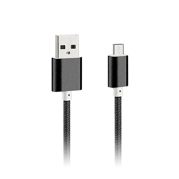 FELTECHELECTR 1Pack Black Braided Micro USB Cable Usb Extension Cord For Office Use 300cm Long