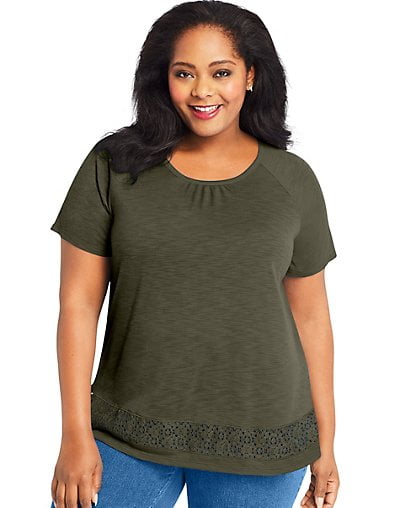 Buy Womens Plus Size Raglan Tee with 
