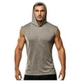 thumbnail image 2 of cllios Men's Workout Hooded Tank Tops Bodybuilding Muscle Cut Off T Shirt Quick Dry Sleeveless Gym Hoodies Summer Sun Protection Fishing Shirts for Men, 2 of 6