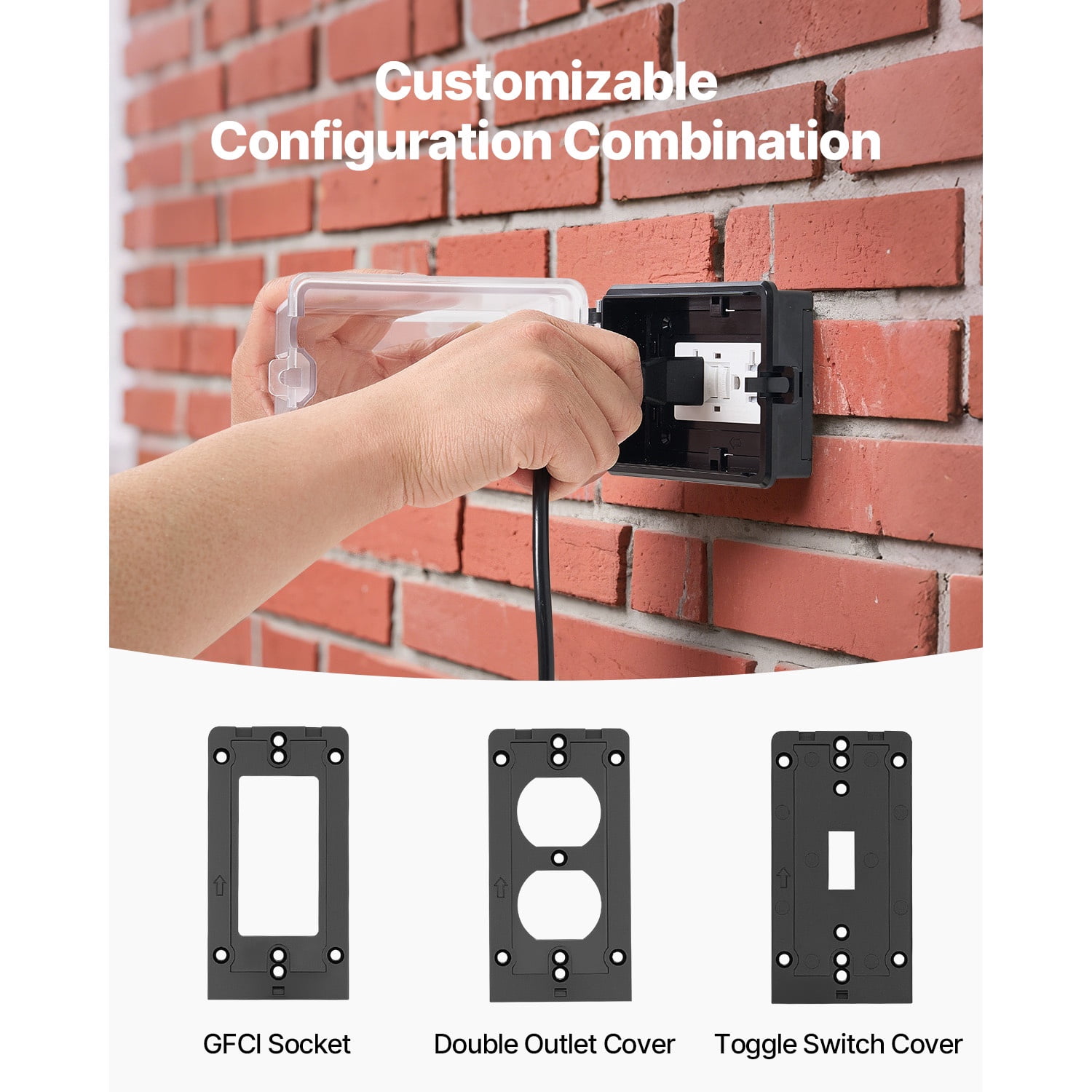 Maircle Weatherproof Electrical Outlet Cover,1-Gang Lockable Outdoor Plug Cover