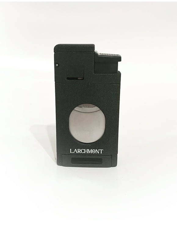 LARCHMONT Aspen Cigar Lighter, Triple Jet Flame Torch Lighter with Cigar Straight Cutter, Cigar Accessories, Windproof Refillable Butane Lighters for Smoking with Gift Box Black