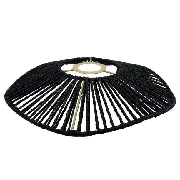 Lámpara colgante de cuerda tejida a mano, lámpara de mesa, lámpara de lectura decorativa negro