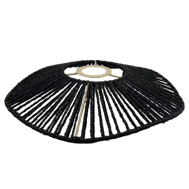 Pantalla de lámpara de cuerda tejida, cubiertas de lámparas, pantallas de lámparas de lectura decorativas, lámpara de pie, lámpara colgante, pantallas negro