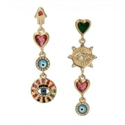 Betsey Mismatch Linear Earrings, MULTI, (360524GLD966) C80