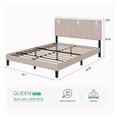 thumbnail image 2 of Jiowenm Queen Bed Frame with Upholstered Headboard Bed Frame Queen Size Platform Bed, Noise-, No Box Spring Needed, Easy Assembly, Light Beige, 2 of 3