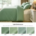 thumbnail image 5 of 3 Pcs Cooling Queen Duvet Cover Set with 8 Corner Ties, Sage, 5 of 10