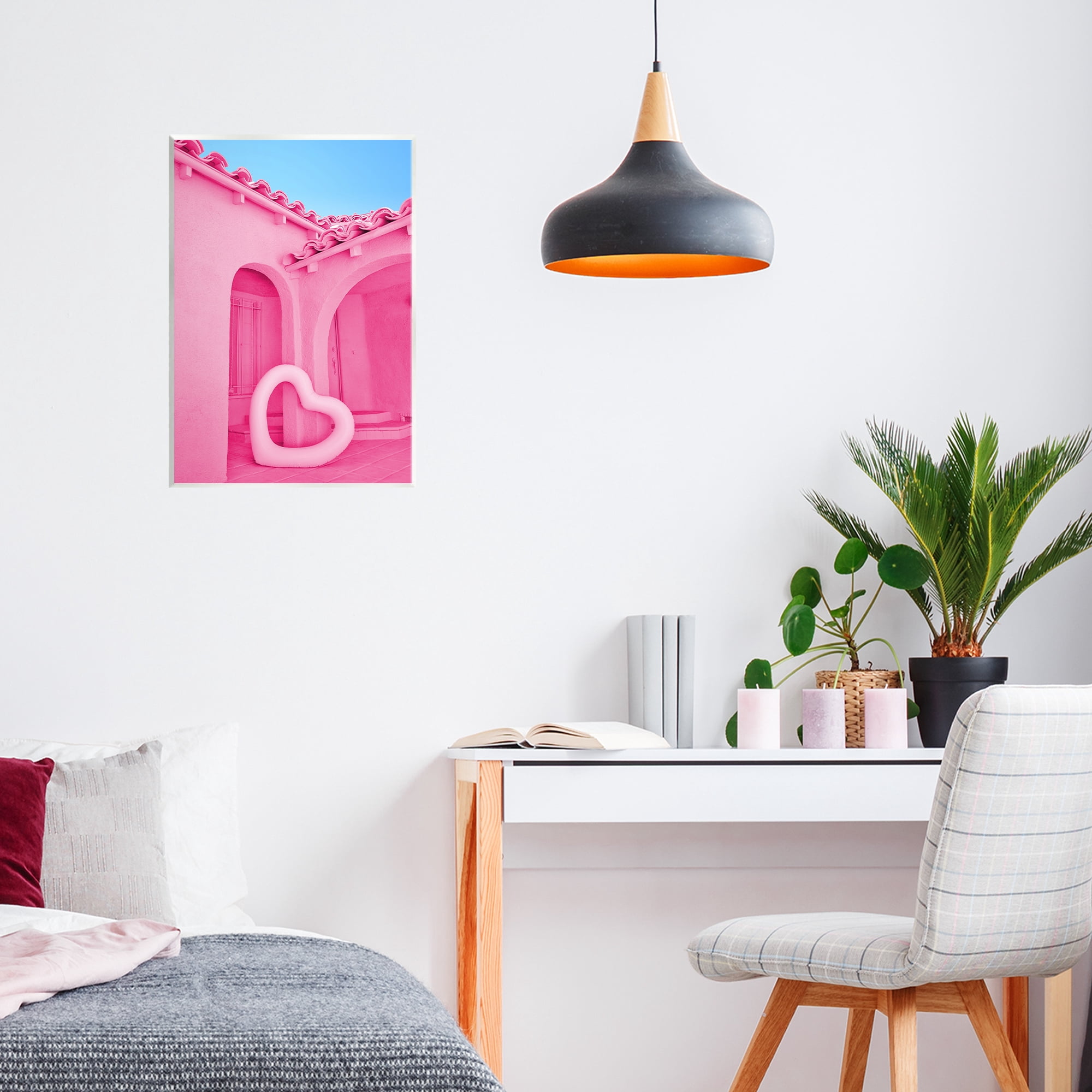 Stupell Industries Pink Pop Heart at Villa Wall Plaque Art, design by LISH Creative