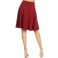 thumbnail image 4 of Women's High Waist Basic Stretchy Casual Solid A-Line Midi Skirts, 4 of 6