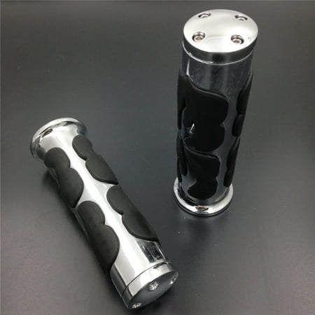 - HTT-MOTOR- Motorcycle Custom Flame style Billet Aluminum Rubber Hand Grips 1