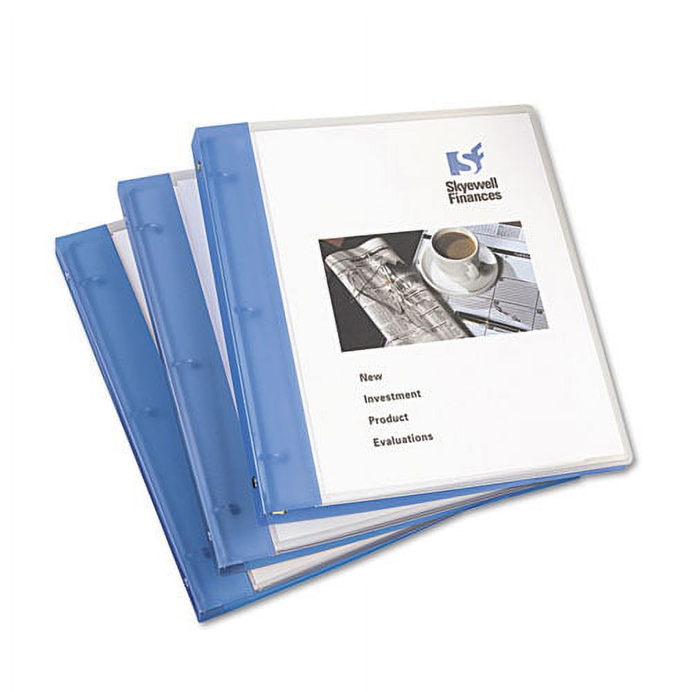 "Flexible View Binder With Round Rings, 3 Rings, 0.5"" Capacity, 11 X 8.5, Blue | Bundle of 5 Each"