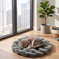 thumbnail image 6 of Round Fluffy Pet Cushion Thick Padded Plush Rest Bed Mat for Small Medium Dog Cat Indoor Sleeping Lounging, 6 of 6