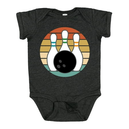 

Inktastic Bowling Pins Ball Bowler Retro Sunset Gift Baby Boy or Baby Girl Bodysuit