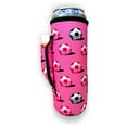 thumbnail image 2 of Neoprene Water Bottle Sleeve - Insulated 16oz & 24oz Can Holder for Walking, Running, Cycling - Water Resistant Drink Cover, Pink Soccer, 2 of 2