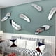 thumbnail image 4 of Pegatinas de pared de espejo de plumas 3D extraíbles papel tapiz de acrílico DIY calcomanías de decoración de habitación en casa 8 piezas Speravity JJ11034-02, 4 of 5