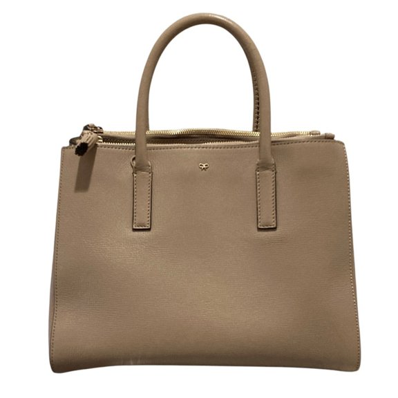 Pre-Owned Anya Hindmarch Ebury Smile 2-Way Tote Bag/Shoulder Bag, Beige, Women's